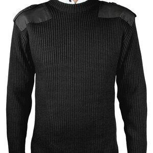 Crew Neck Army Sweater, Black